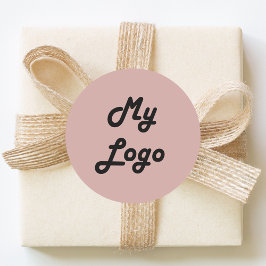 Pegatina Redonda Custom logo image business dusty rose pink