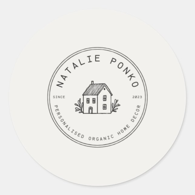 Pegatina Redonda Custom logo sticker (Anverso)