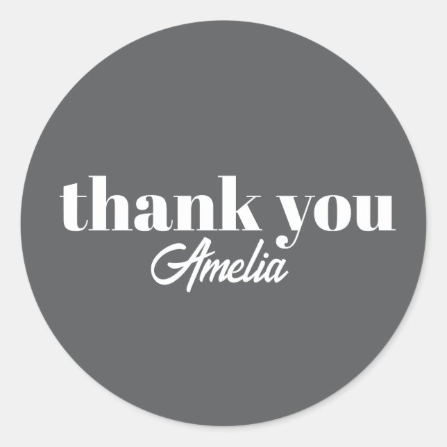Pegatina Redonda Custom Name Thank You Stickers (Anverso)