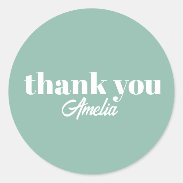 Pegatina Redonda Custom Name Thank You Stickers (Anverso)