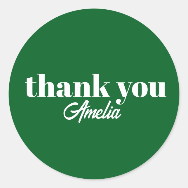 Pegatina Redonda Custom Name Thank You Stickers (Anverso)