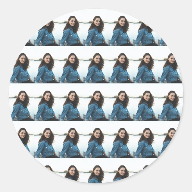 Pegatina Redonda Custom Photo Personalized (Anverso)