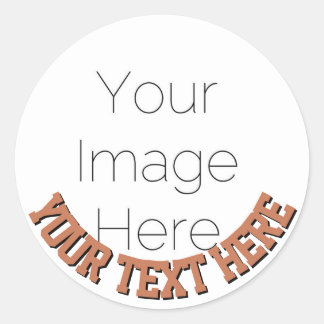 Pegatina Redonda Custom Photo Round – Mocha mousse brown text