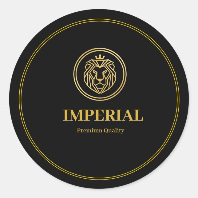 Pegatina Redonda Custom Premium Round Business Logo Sticker (Anverso)