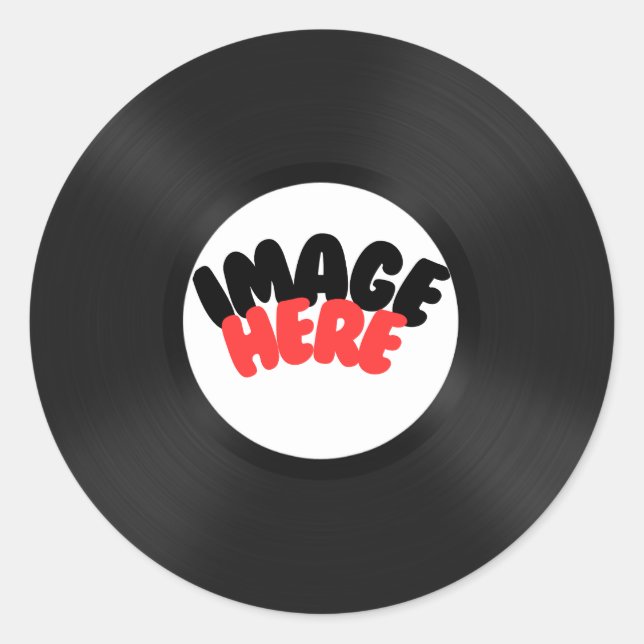 Pegatina Redonda Custom Record Personalize (Anverso)