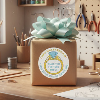 Pegatina Redonda Custom Rings Maker Thank You for Order Stickers