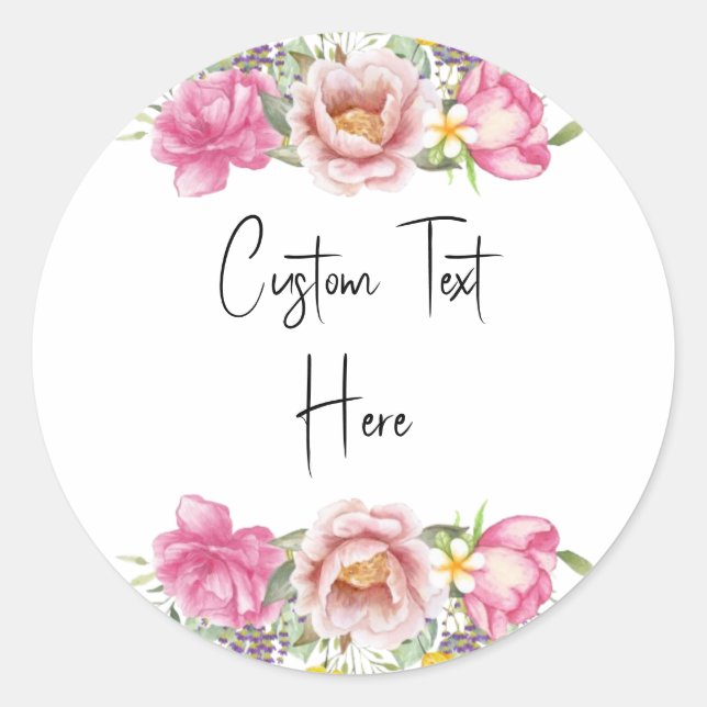 Pegatina Redonda Custom Text Sticker (Anverso)