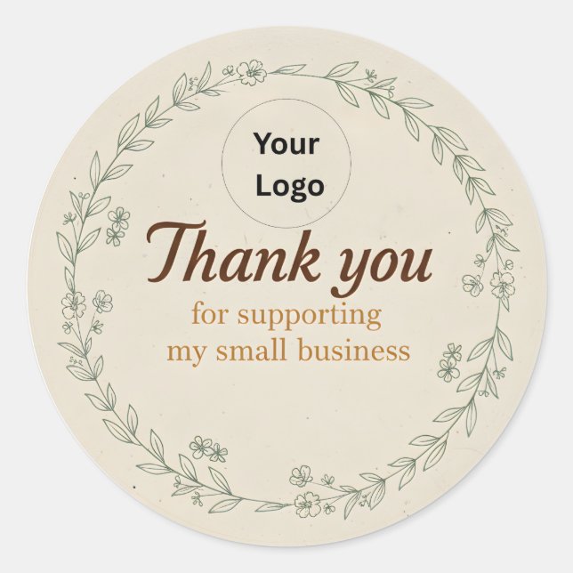 Pegatina Redonda Custom Thank You Business Sticker –Packaging Label (Anverso)