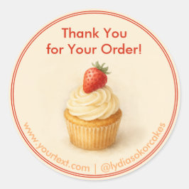 Pegatina Redonda Custom “Thank You for Your Order” Bakery Stickers