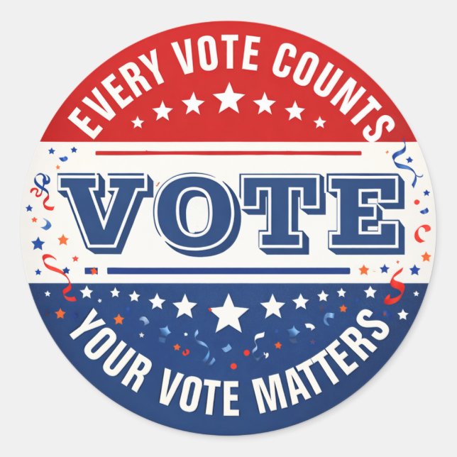 Pegatina Redonda Custom Vote Sticker (Anverso)