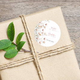 Pegatina Redonda custom wildflower floral sticker label template