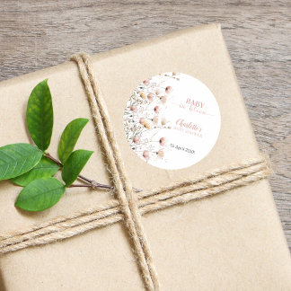 Pegatina Redonda custom wildflower floral sticker label template