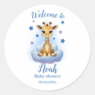 Pegatina Redonda customizable baby giraffe