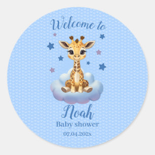Pegatina Redonda  customizable baby giraffe