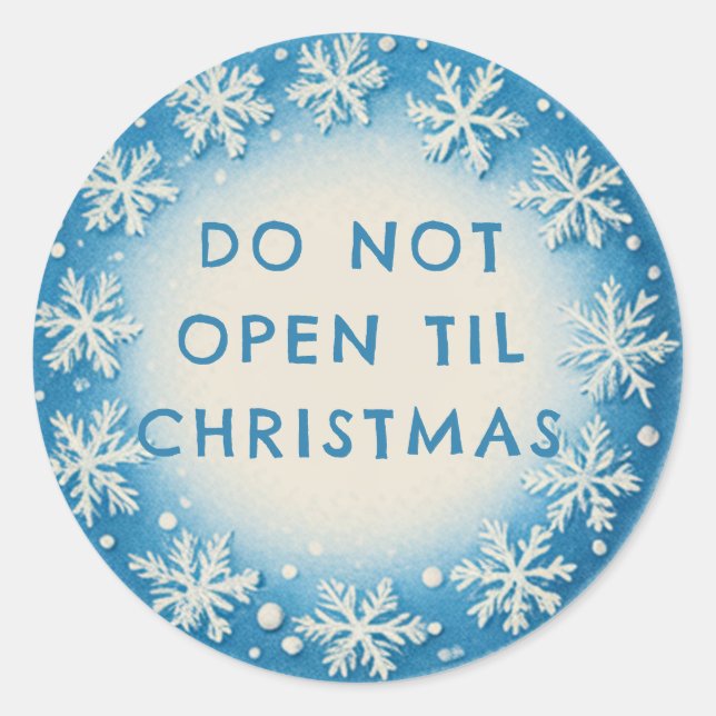 Pegatina Redonda Customizable Snowflake Gift Wrap Stickers (Anverso)