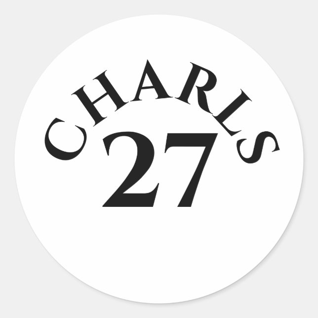 Pegatina Redonda Customized Name and Number (Anverso)