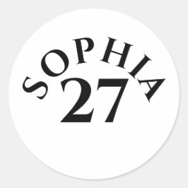 Pegatina Redonda Customized Name and Number