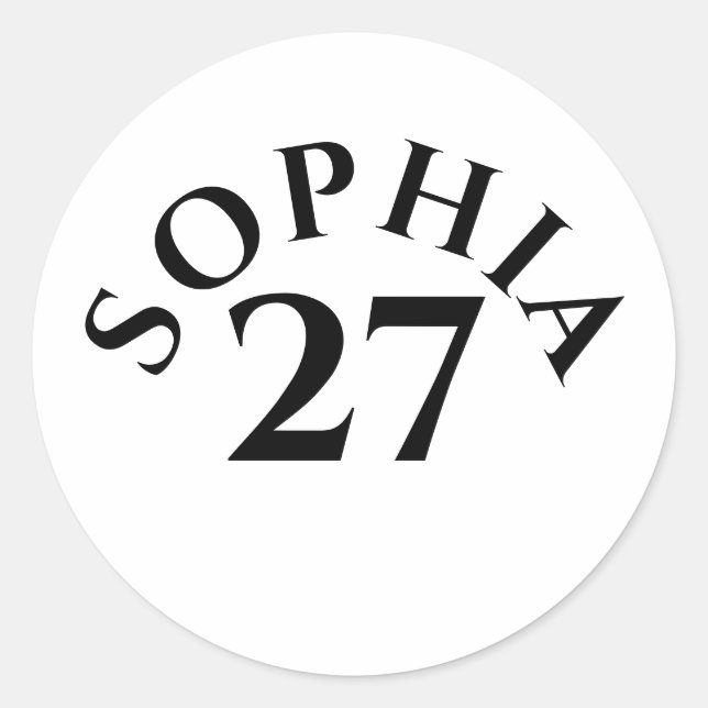 Pegatina Redonda Customized Name and Number (Anverso)