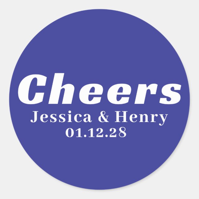 Pegatina Redonda Customized Your Own Simple Stylish Minimal Wedding (Anverso)