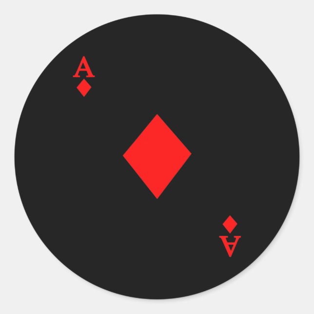 Pegatina Redonda Cústuma de Halloween del As de Diamante (Anverso)