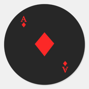Pegatina Redonda Cústuma de Halloween del As de Diamante