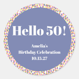 Pegatina Redonda Cuta colorida acuarela Personalizado de dot fiesta