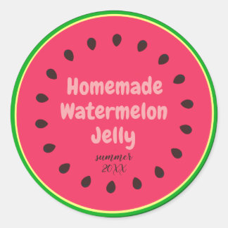 Pegatina Redonda Cuta colorida marca casera de sandía Jelly Jar Eti