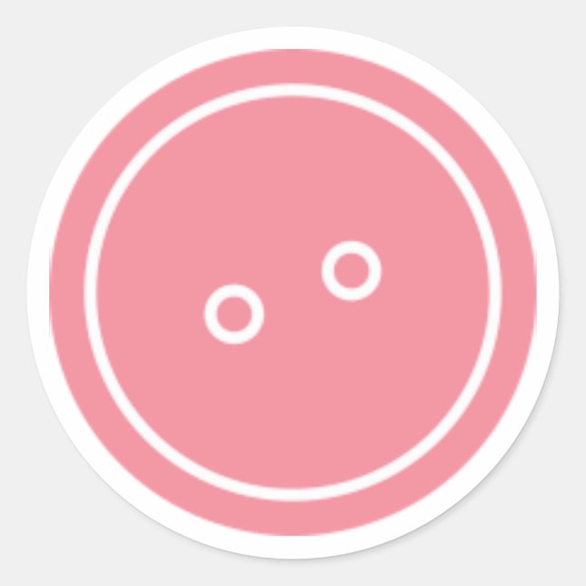 Pegatina Redonda Cuta como botón (rosado) (Anverso)