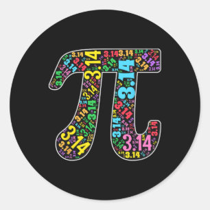 Pegatina Redonda Cute 3.14 Pi Feliz Día Pi Maestra Para Mujeres M