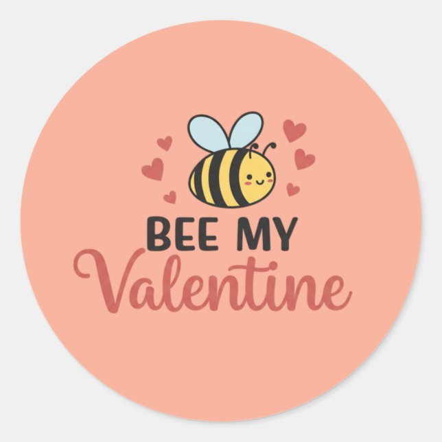Pegatina Redonda Cute Abe My Valentine (Anverso)