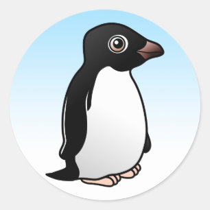 Pegatina Redonda Cute Adelie Penguin