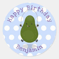 Cute aguacate salto cuerda personalizado ilustraci