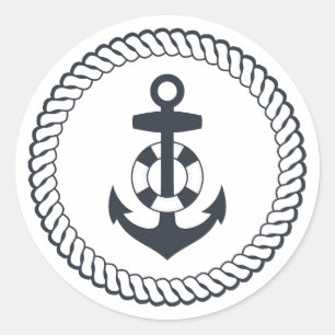 Pegatina Redonda Cute Anchor