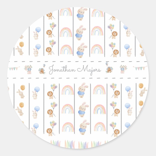Pegatina Redonda Cute  animals  (Anverso)