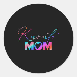 Pegatina Redonda Cute artes marciales Día de la madre: Madre del ka