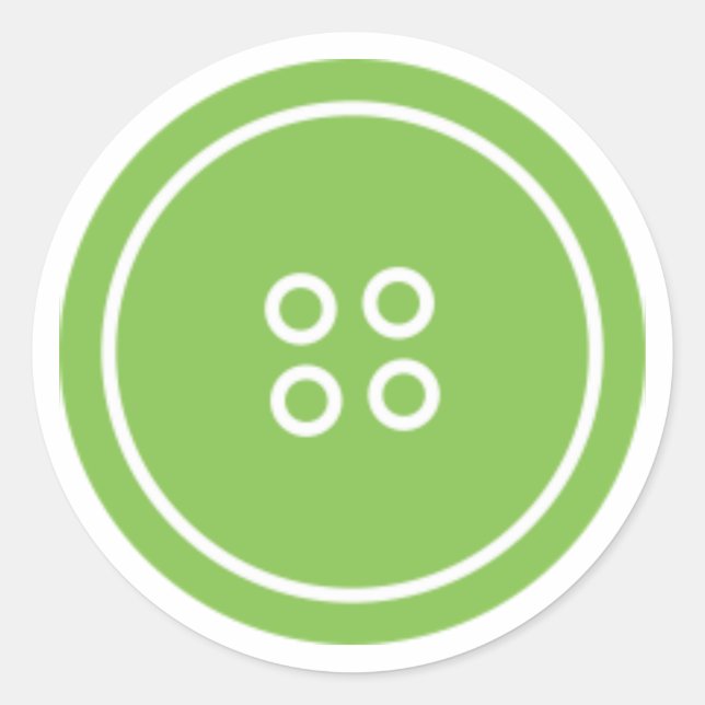 Pegatina Redonda Cute as a Button (verde) (Anverso)