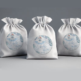 Pegatina Redonda Cute azul acuarela verde Elefante Baby Shower