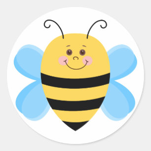 Pegatina Redonda Cute Baby Bee