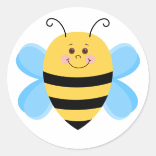 Pegatina Redonda Cute Baby Bee