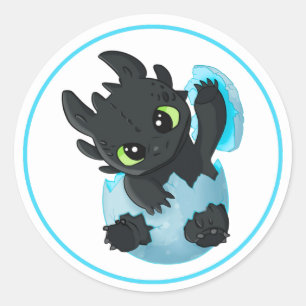 Pegatina Redonda Cute Baby Dragon Easter Sticker Pack