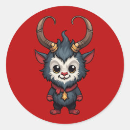 Pegatina Redonda Cute Baby Krampus