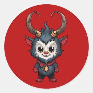 Pegatina Redonda Cute Baby Krampus