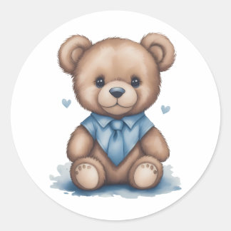 Pegatina Redonda Cute Baby Teddy Bear