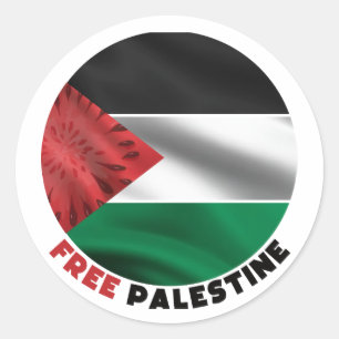 Pegatina Redonda Cute bandera de sandía de palestina, libertad