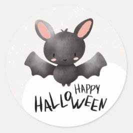 Pegatina Redonda Cute Bat Halloween