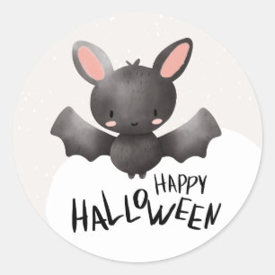 Pegatina Redonda Cute Bat Halloween