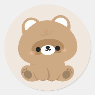 Pegatina Redonda Cute Beaver