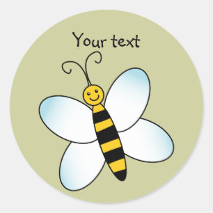 Pegatina Redonda Cute Bee