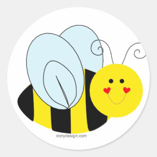 Pegatina Redonda Cute Bee