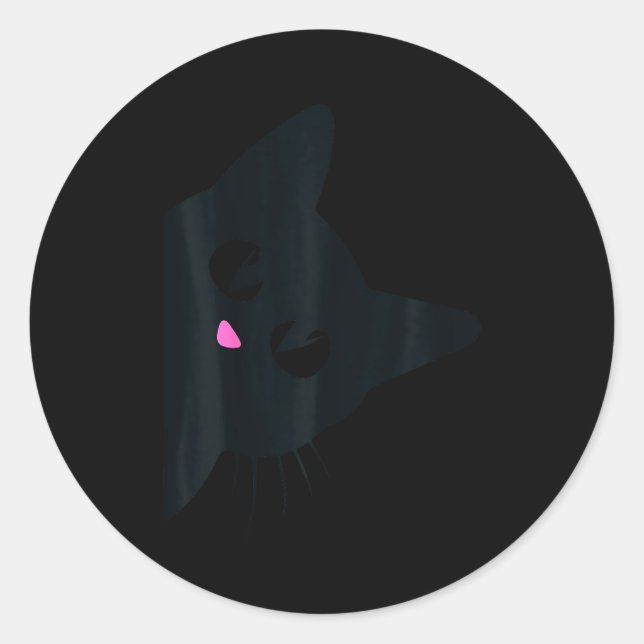 Pegatina Redonda Cute Black Cat Halloween Costume Kitten Kids Toddl (Anverso)